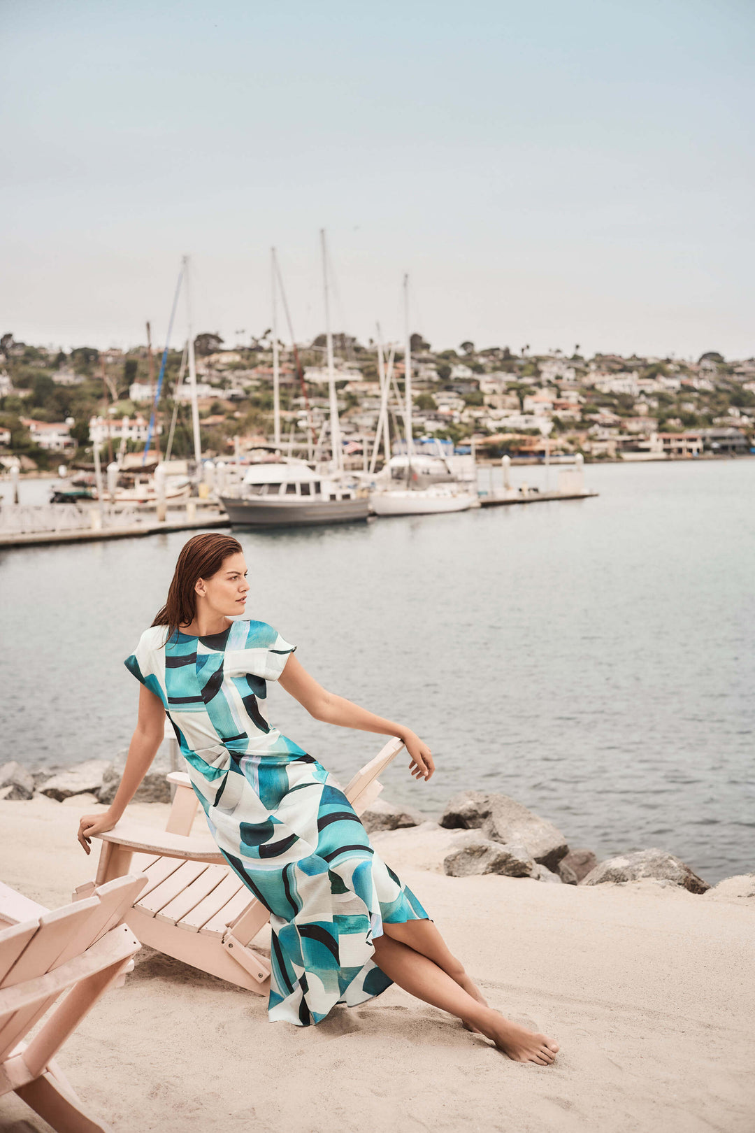 Ocean Drive  Geometric Print Fit and Flare Dress 261251