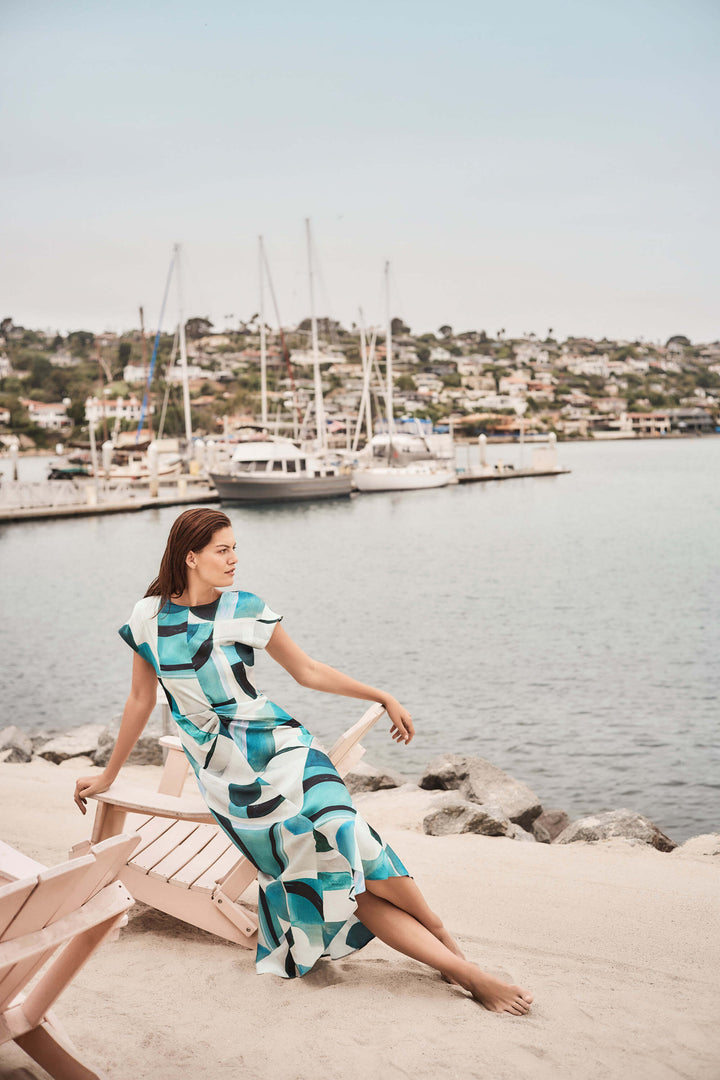 Ocean Drive  Geometric Print Fit and Flare Dress 261251