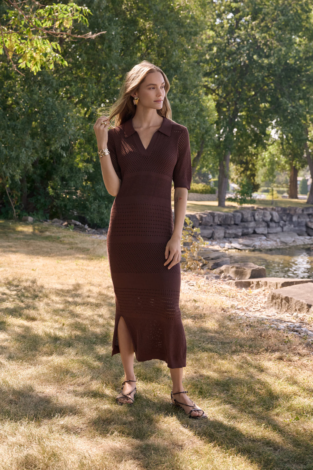 Cape Town Sweater Knit  Dress  262931 - Mahongony Brown