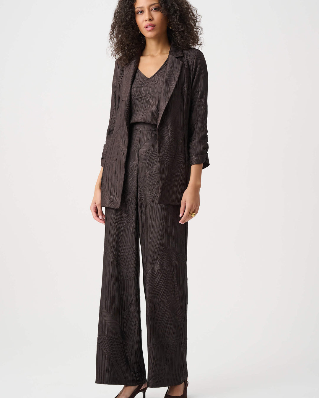 Modern Geometry Pleated Blazer 263050