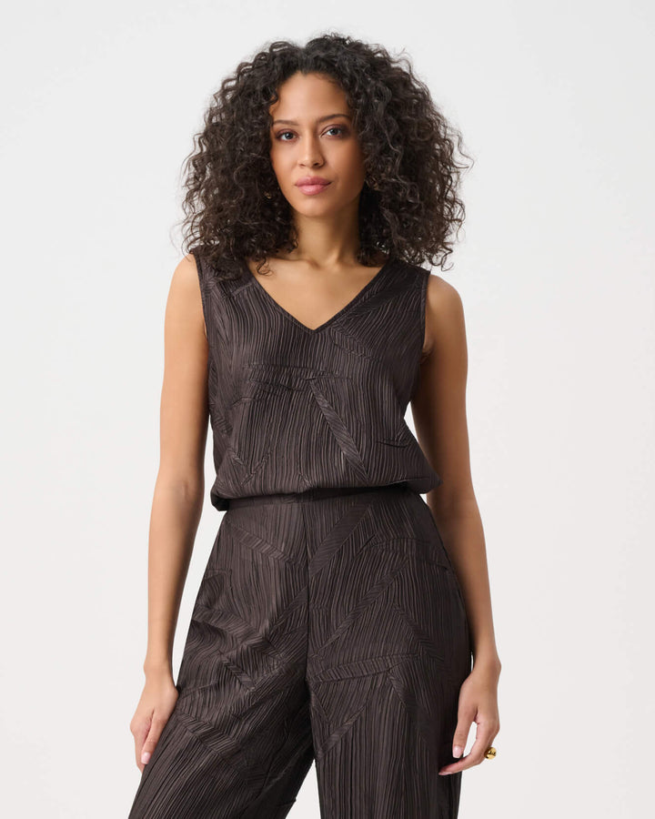 Modern Geometry V Neck Top 263051