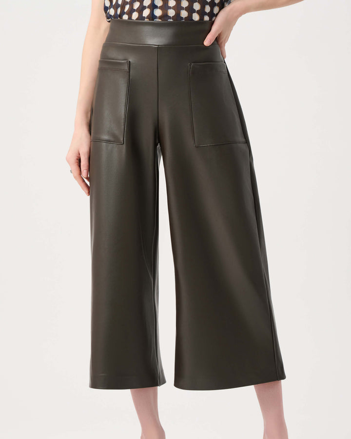 Modern Geometry Leatherette Pull-On Culotte Pants 263096