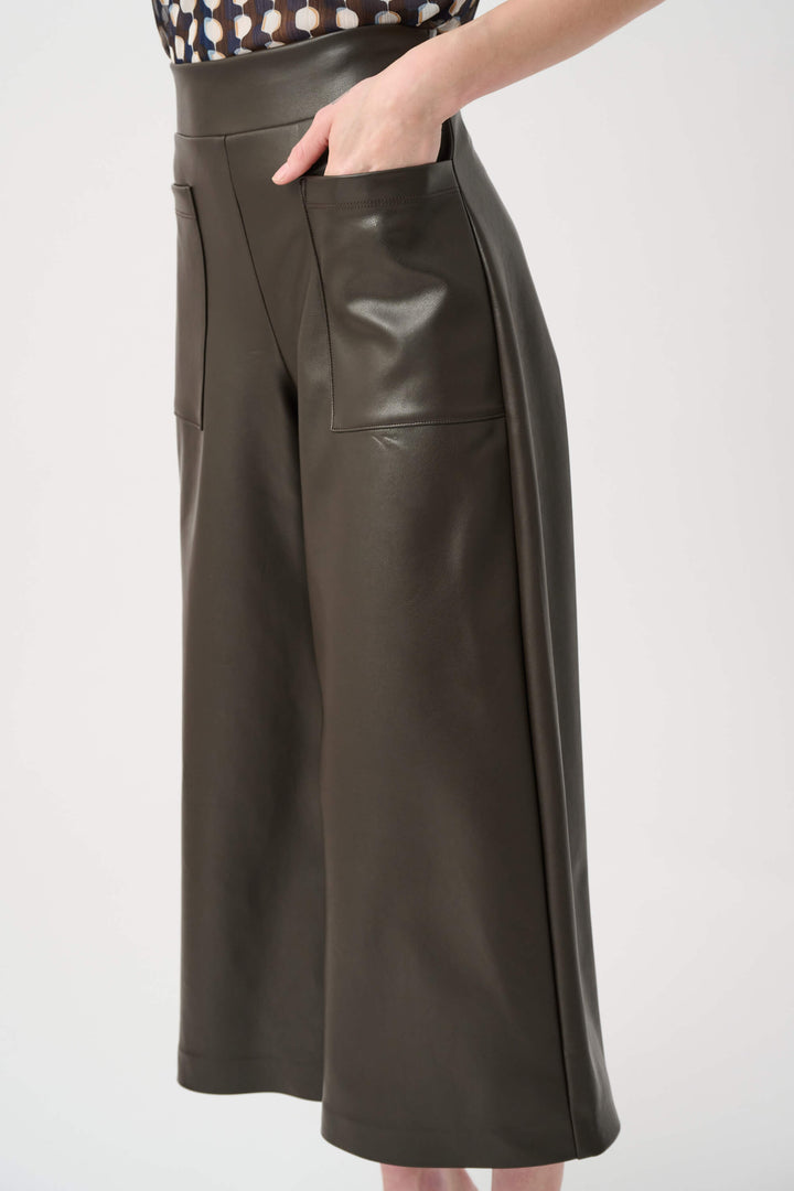 Modern Geometry Leatherette Pull-On Culotte Pants 263096