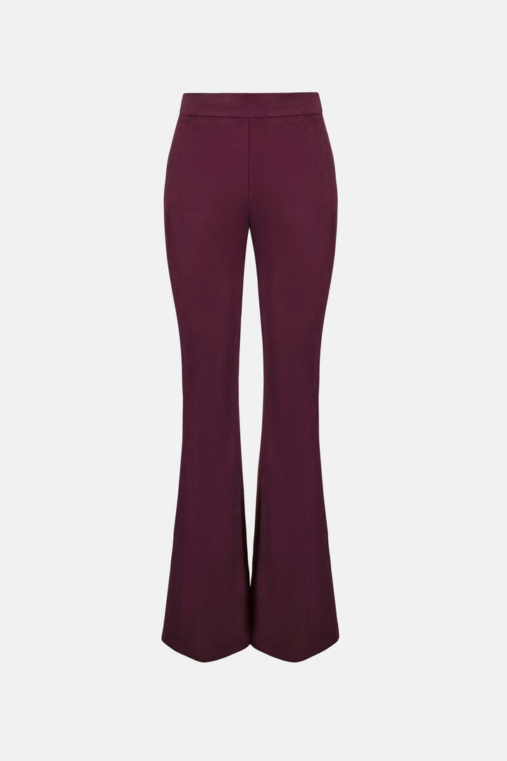 Scuba Suede Flared Pull-On Pants 263160
