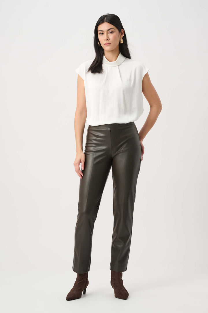 Neutral Ground Bonded Leatherette Straight Pull-On Pants 263232