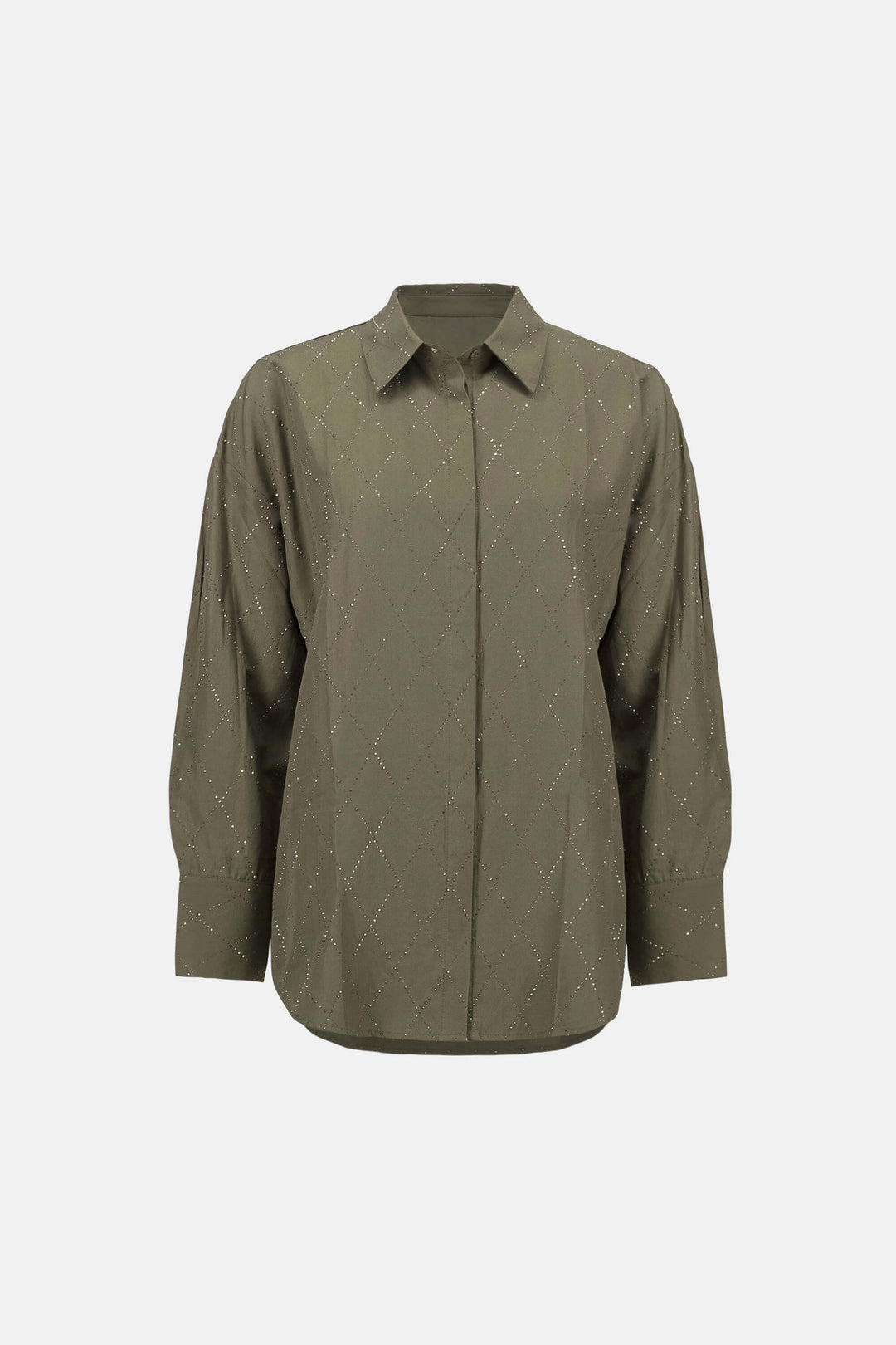 Mint Condition Tencel Boxy Blouse With All-Over Rhinestone Detail 263922