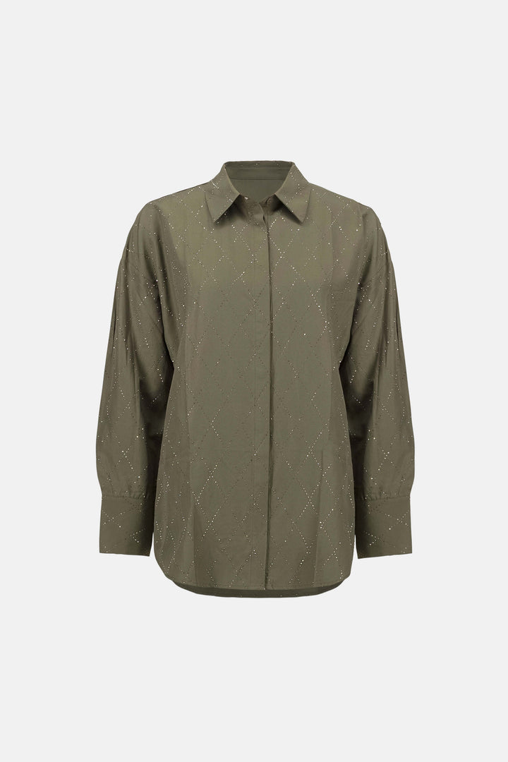 Mint Condition Tencel Boxy Blouse With All-Over Rhinestone Detail 263922