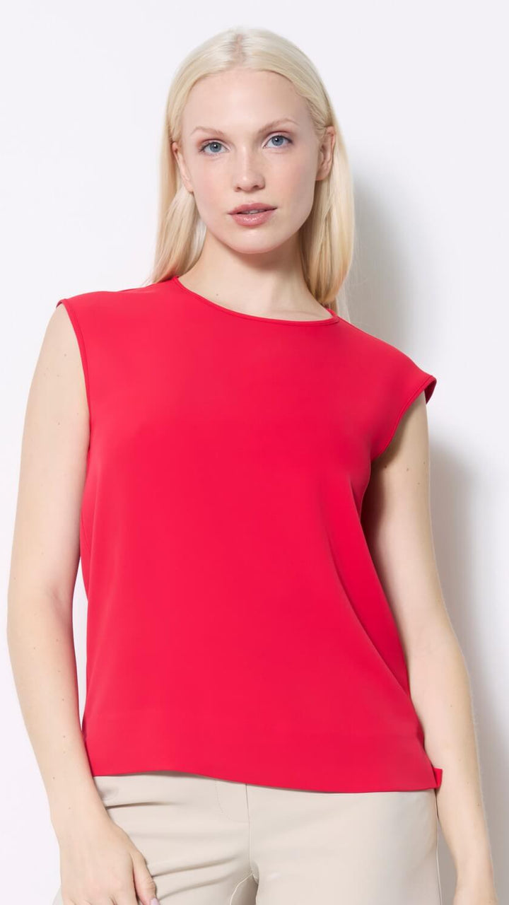 Vegan Silk Cap Sleeve Top - Red