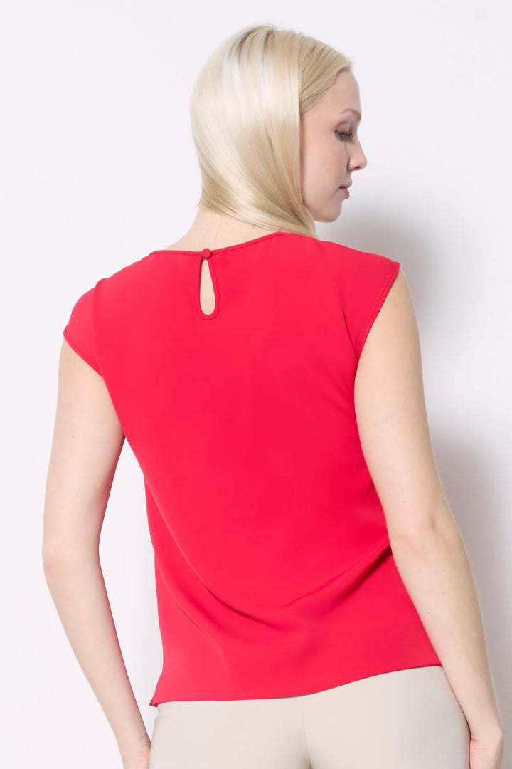 Vegan Silk Cap Sleeve Top - Red