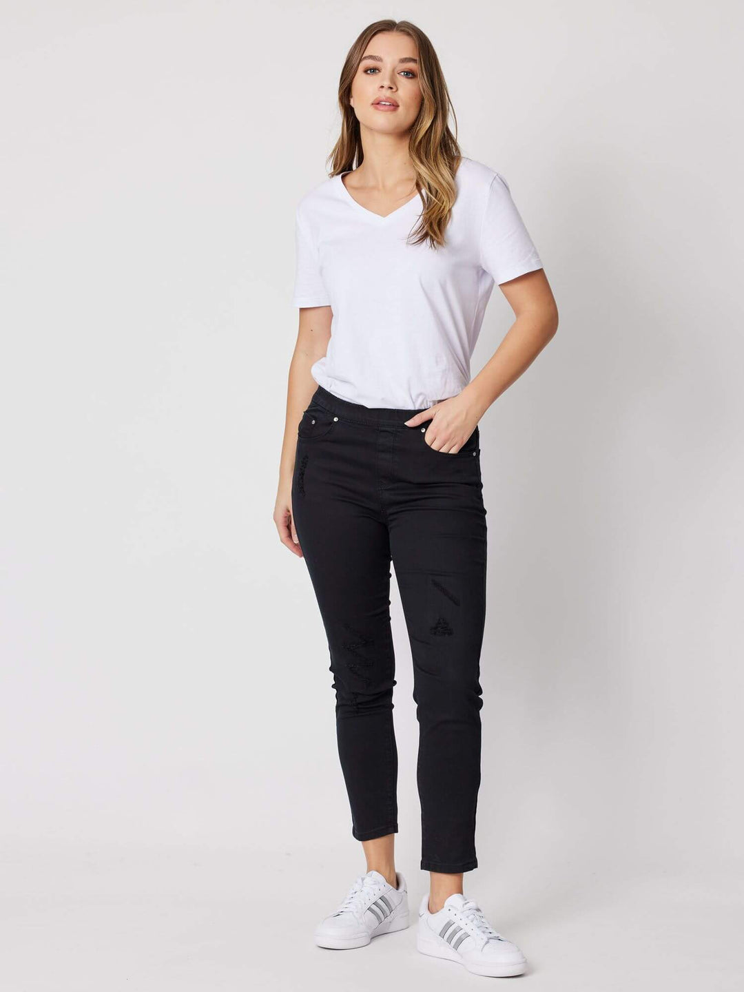 Basic Full Length  Bengaline  Stretch Pant - Black