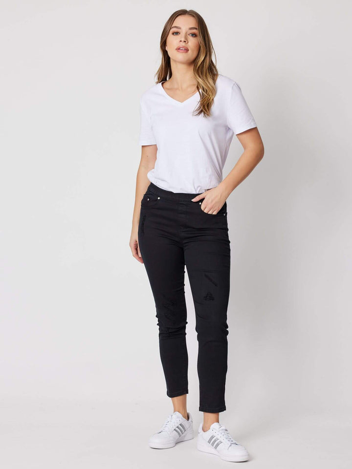 Basic Full Length  Bengaline  Stretch Pant - Black