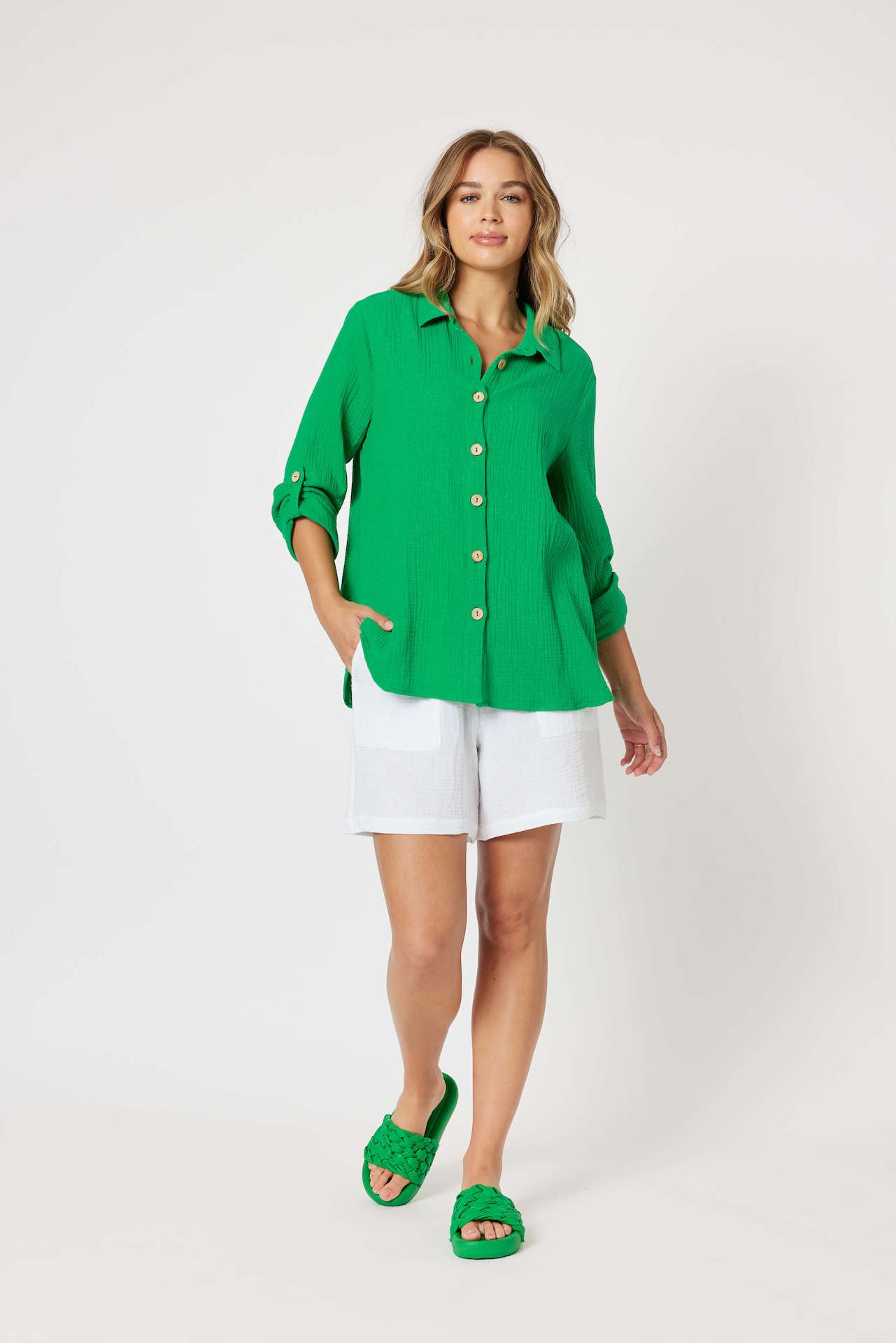Byron Textured Shirt - Emerald 38816