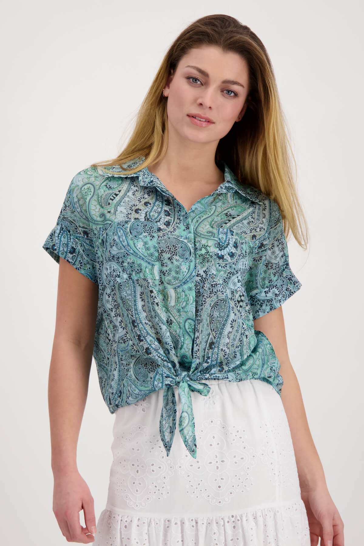 Paisley Tie Front Shirt 407766
