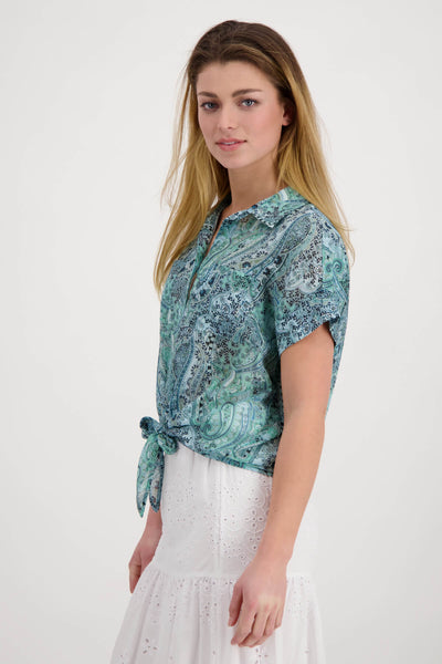 Paisley Tie Front Shirt 407766
