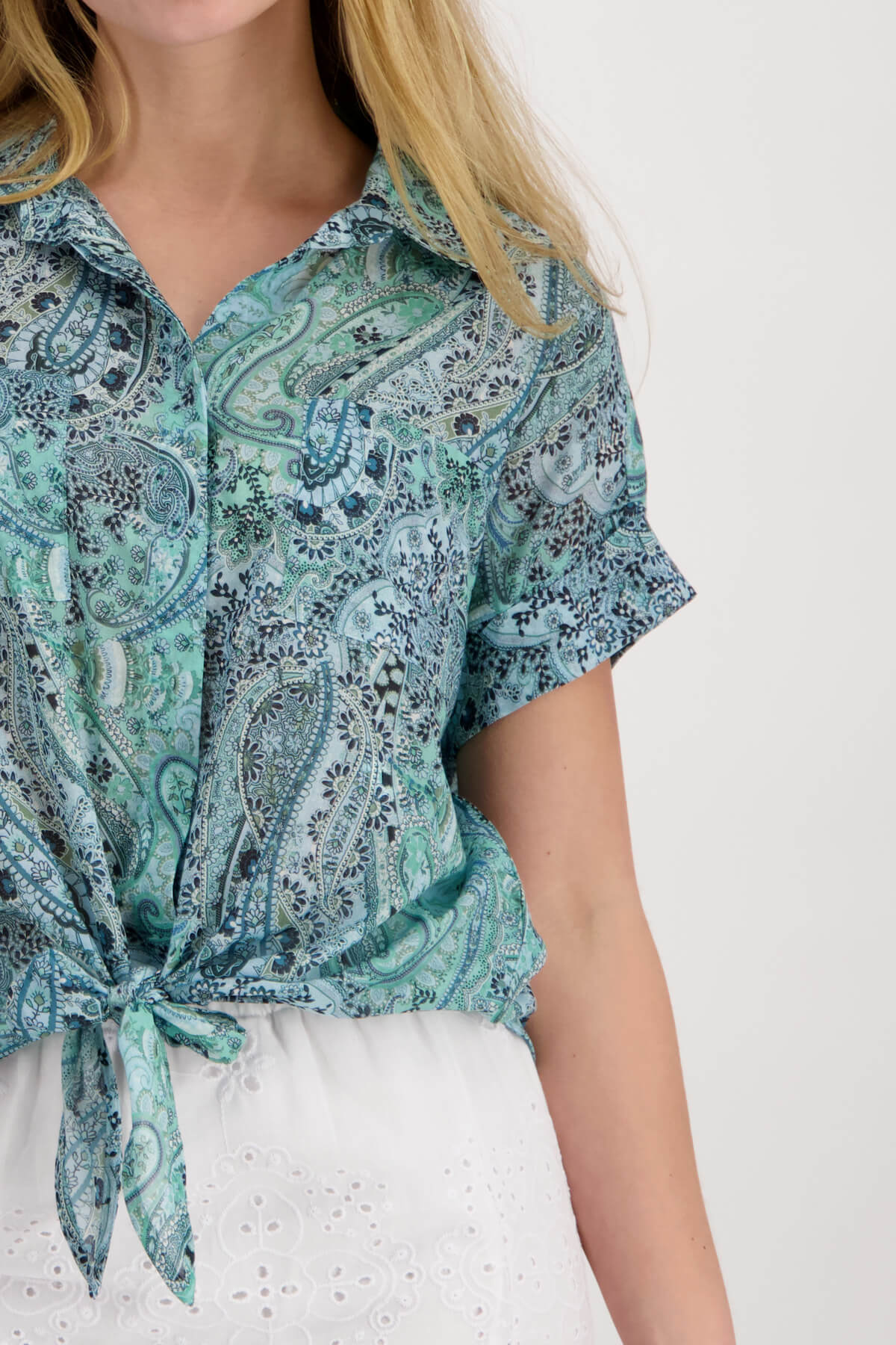 Paisley Tie Front Shirt 407766