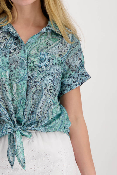 Paisley Tie Front Shirt 407766