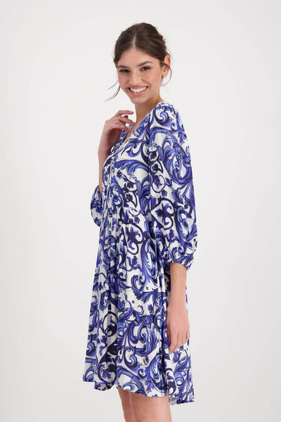 Light Summer Paisley Dress -Deep Breeze 407921