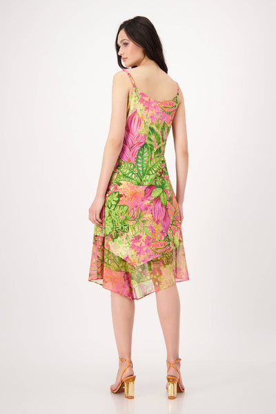 Flower Print Midi Dress - Pink 407987