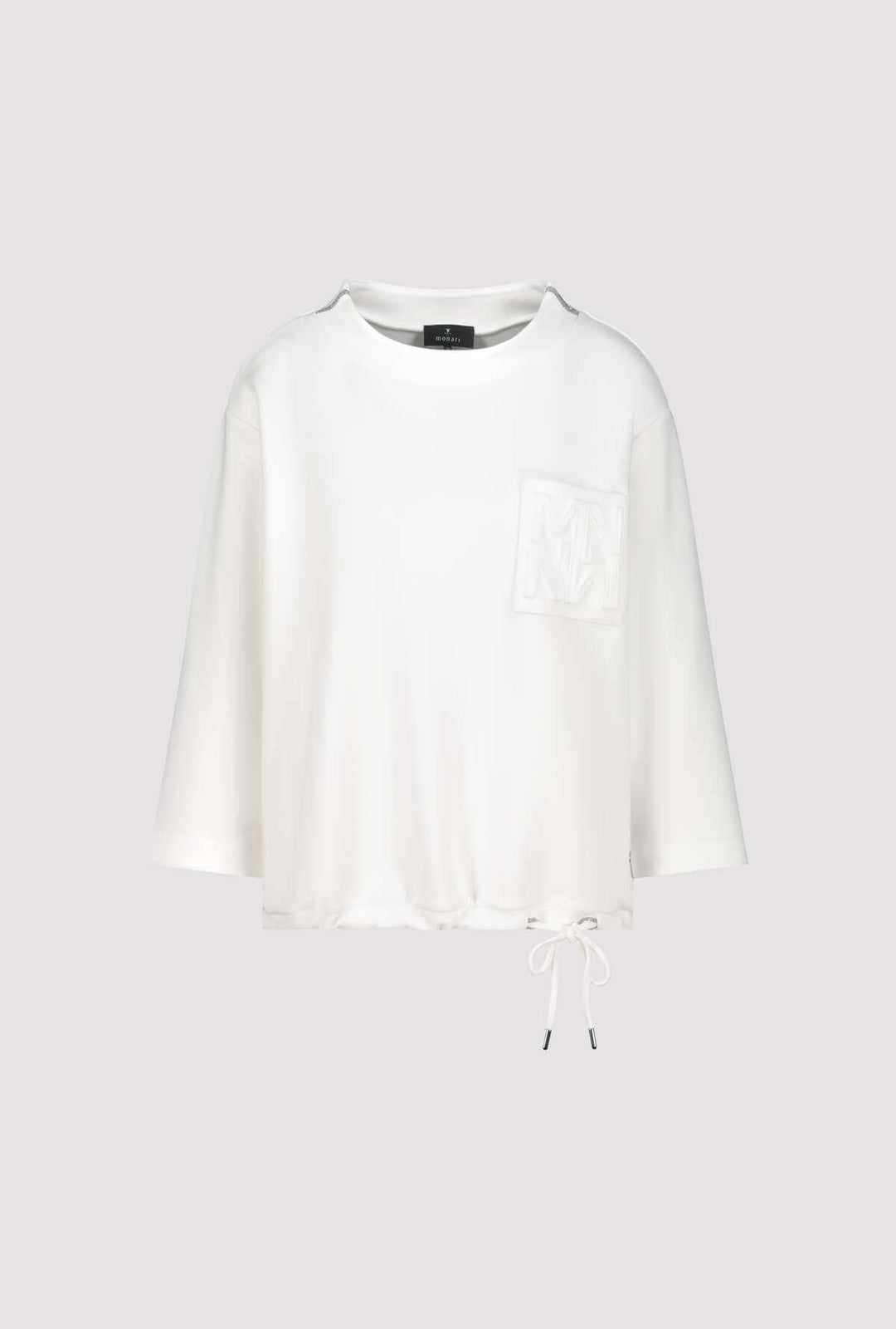 Basic Embossed Print Sweatshirt - Milk Size 8
