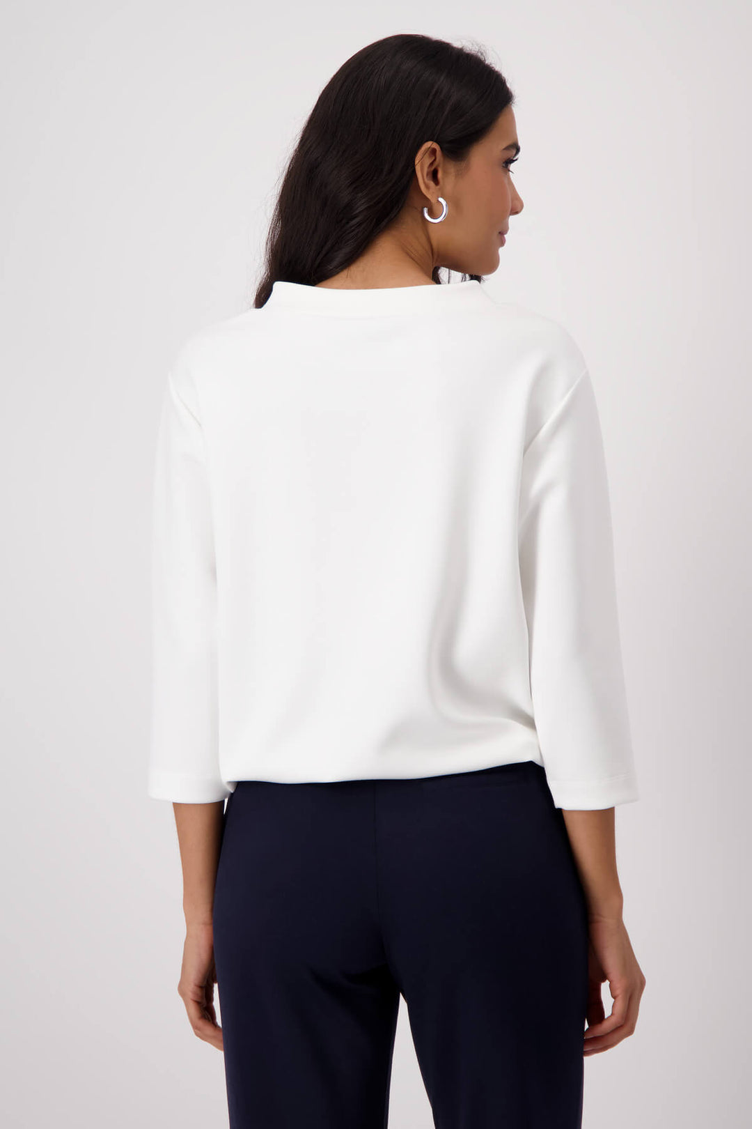 Basic Embossed Print Sweatshirt - Milk Size 8