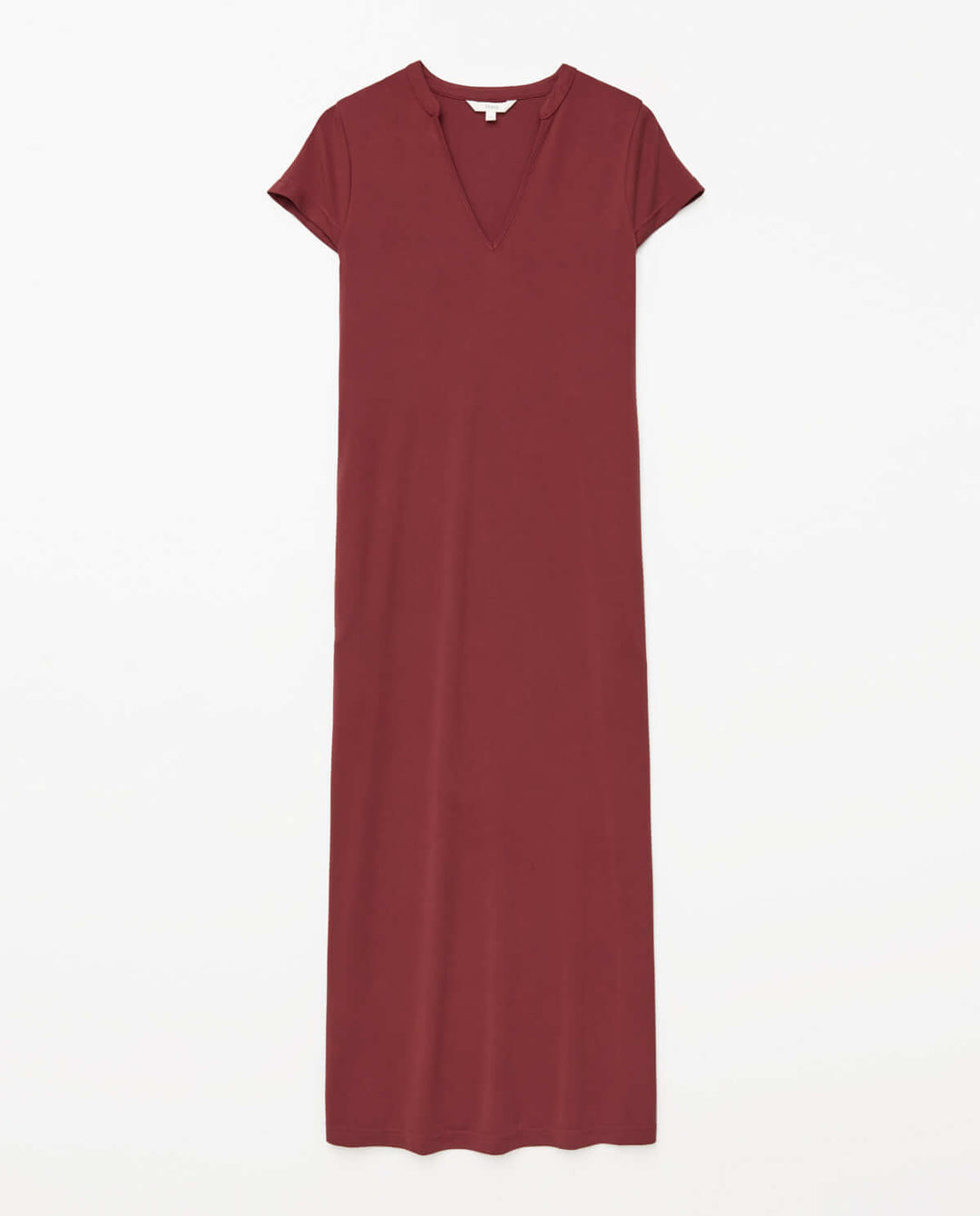 Burgendy Cap Sleeve Midi Dress