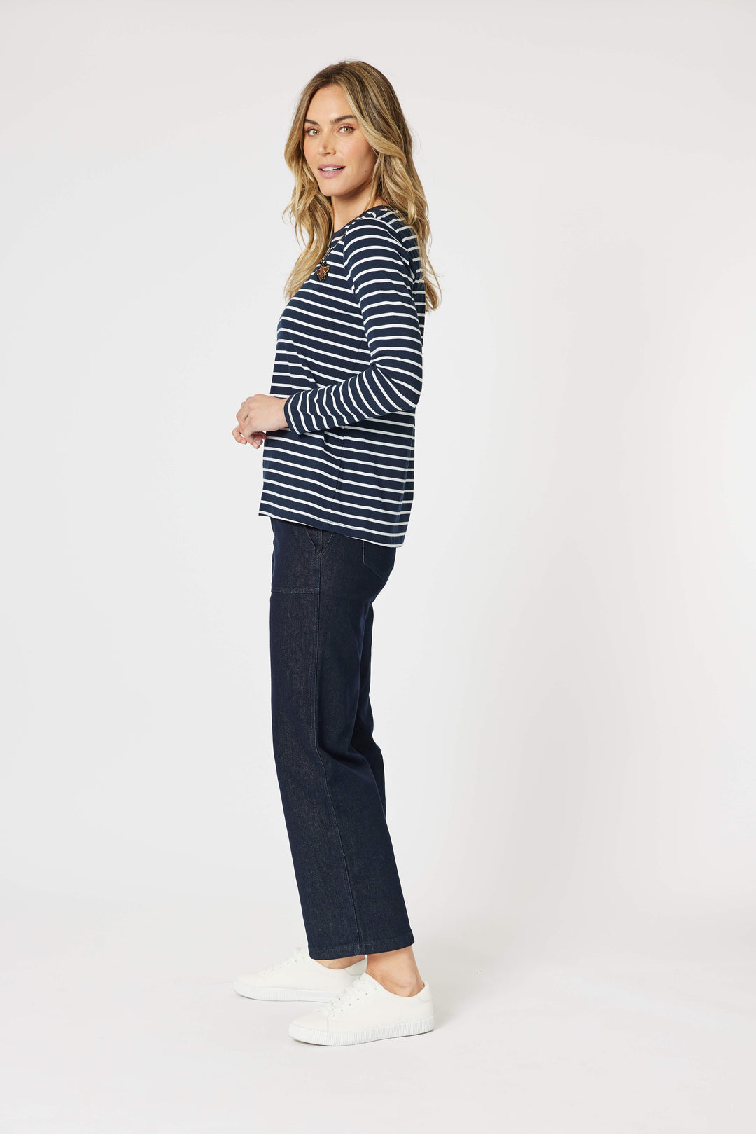 Striped Badge Detail Tee