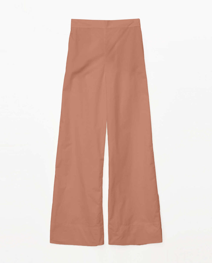 Terracotta Poplin Wide leg Pant