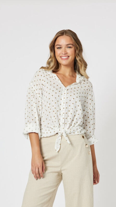 Get Dotty Shirt - Beige Dot