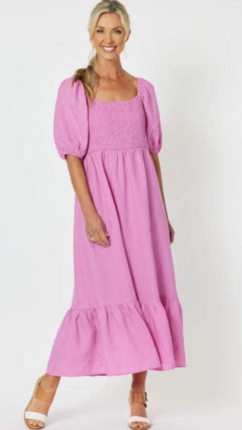 Tulip Shirred Bodice Dress - Orchid 43989