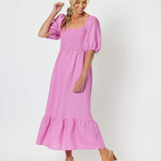 Tulip Shirred Bodice Dress - Orchid 43989