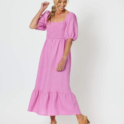 Tulip Shirred Bodice Dress - Orchid 43989