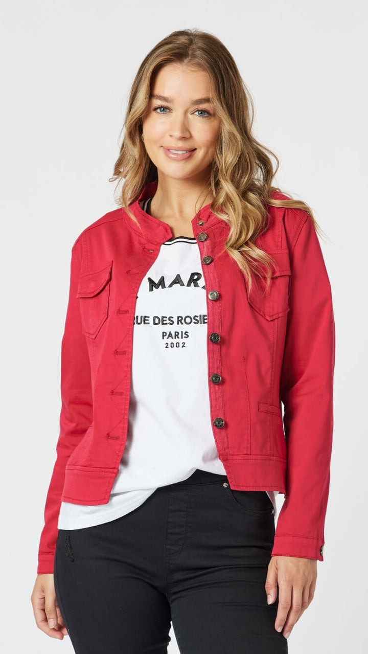 Maggie Denim Jacket - Red Size 8