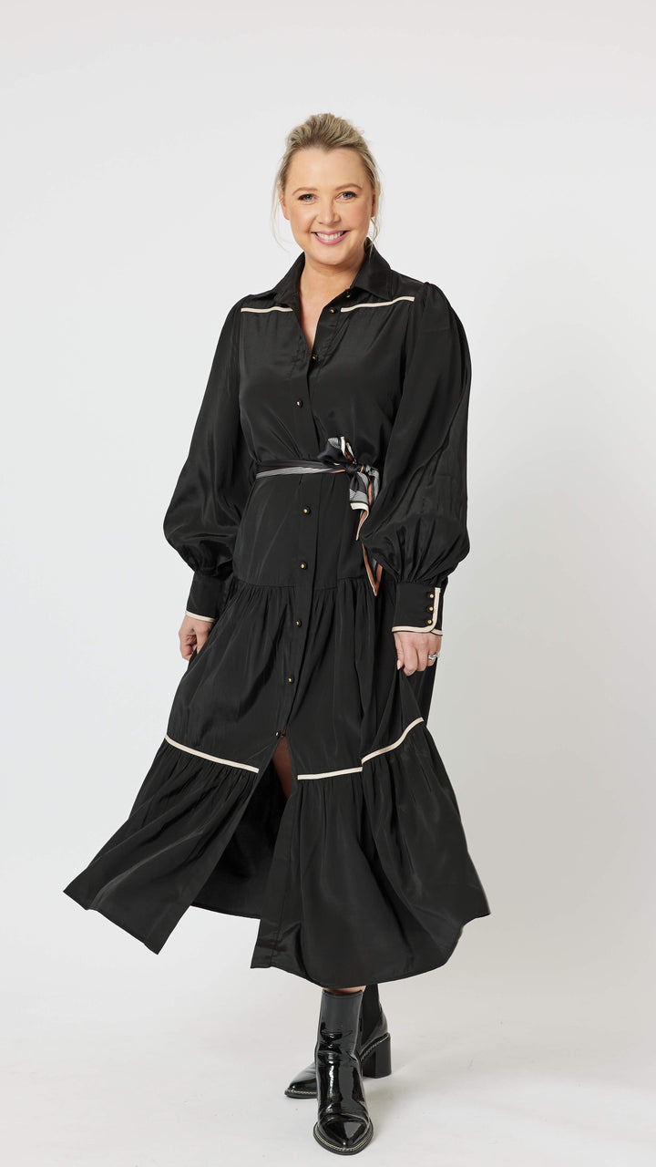 Roma Trim Dress With Scarf Belt