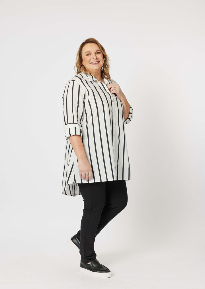 Dana Stripe Shirt  Black/White
