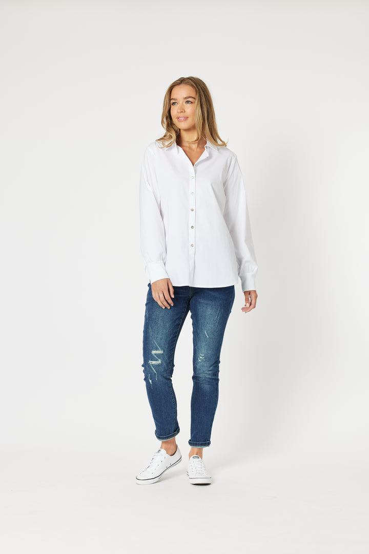 Pull On Ripped Jeans - Denim