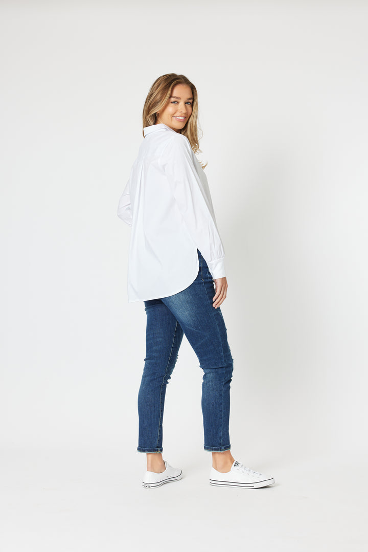 Pull On Ripped Jeans - Denim
