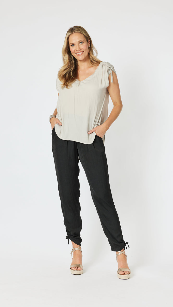 Traveller Luxe Side Tie Pant - Black