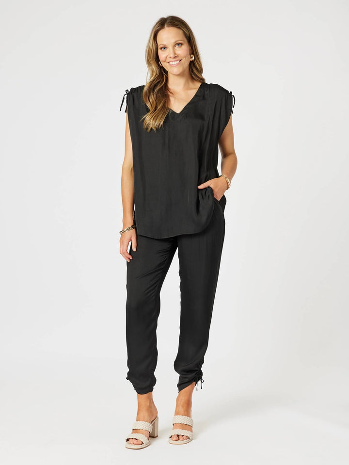 Traveller Luxe Side Tie Pant - Black