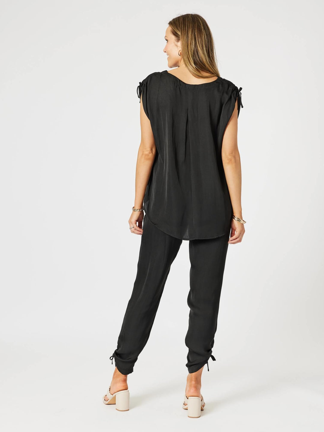 Traveller Luxe Side Tie Pant - Black