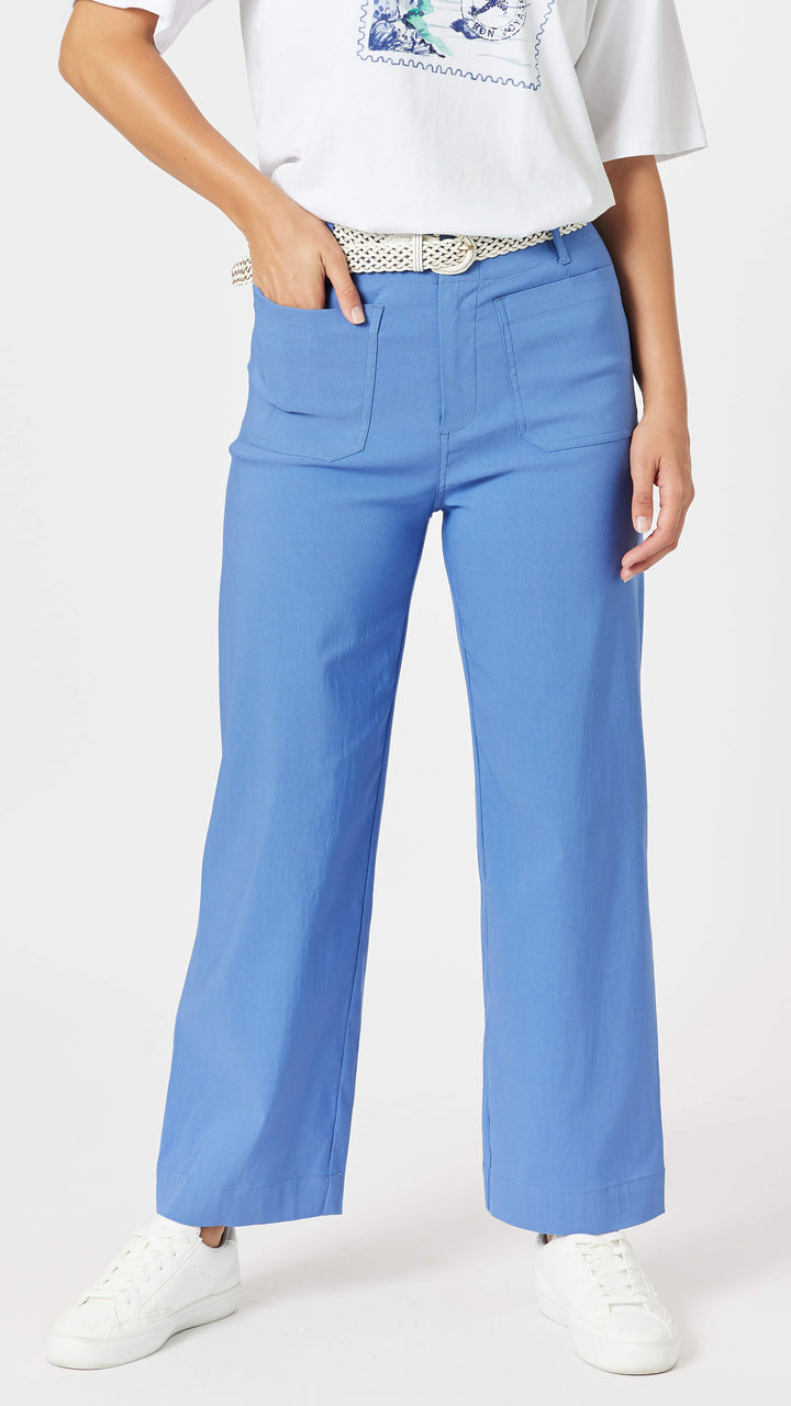Marine Wide Leg Pant - Blue