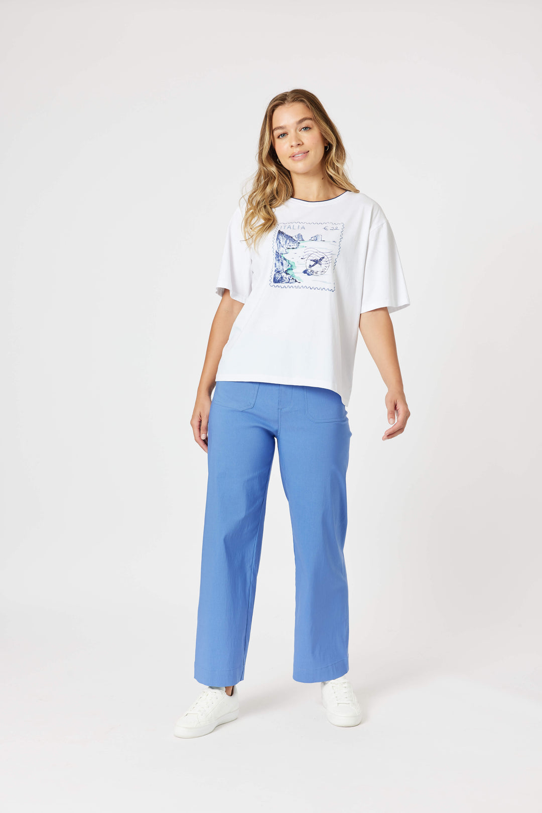 Marine Wide Leg Pant - Blue