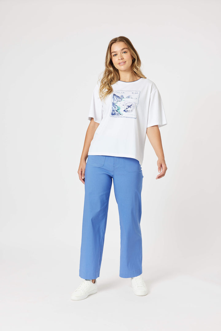 Marine Wide Leg Pant - Blue