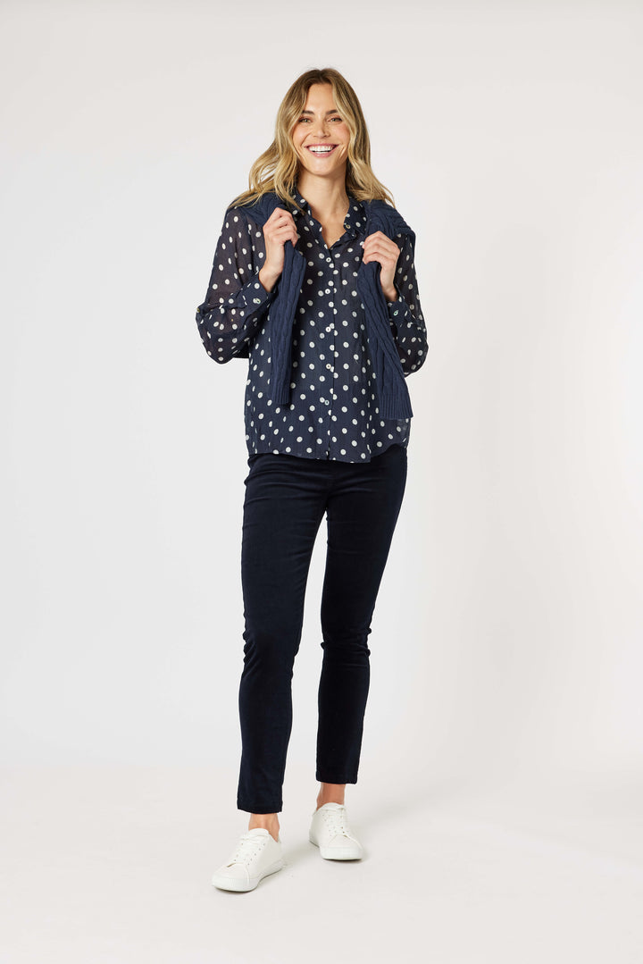Harper Cord Pant - Navy