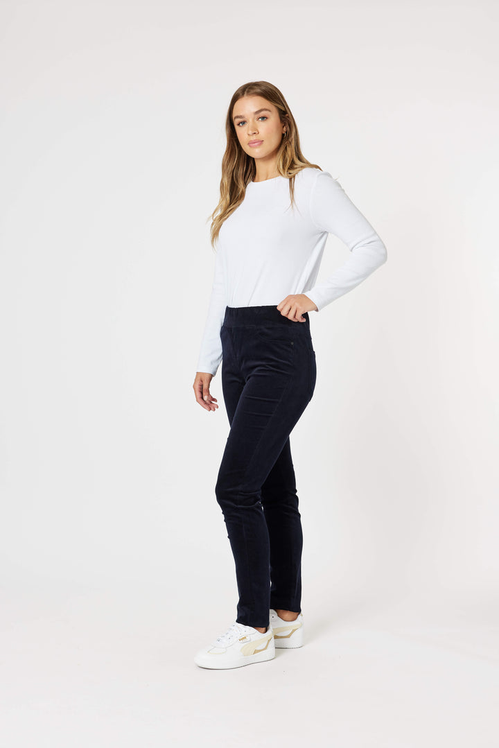 Harper Cord Pant - Navy
