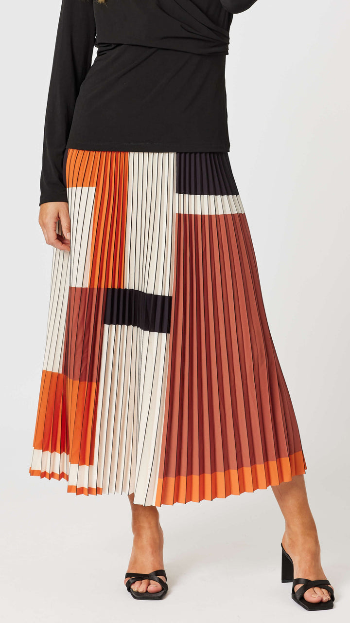 Vienna Pleat Skirt - Spice