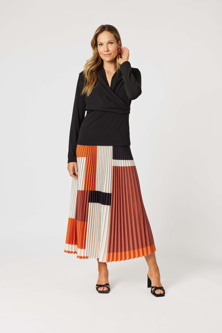 Vienna Pleat Skirt - Spice