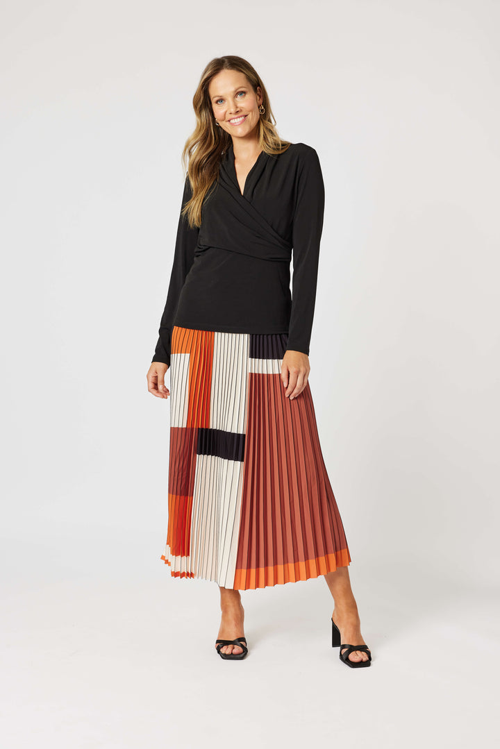 Vienna Pleat Skirt - Spice