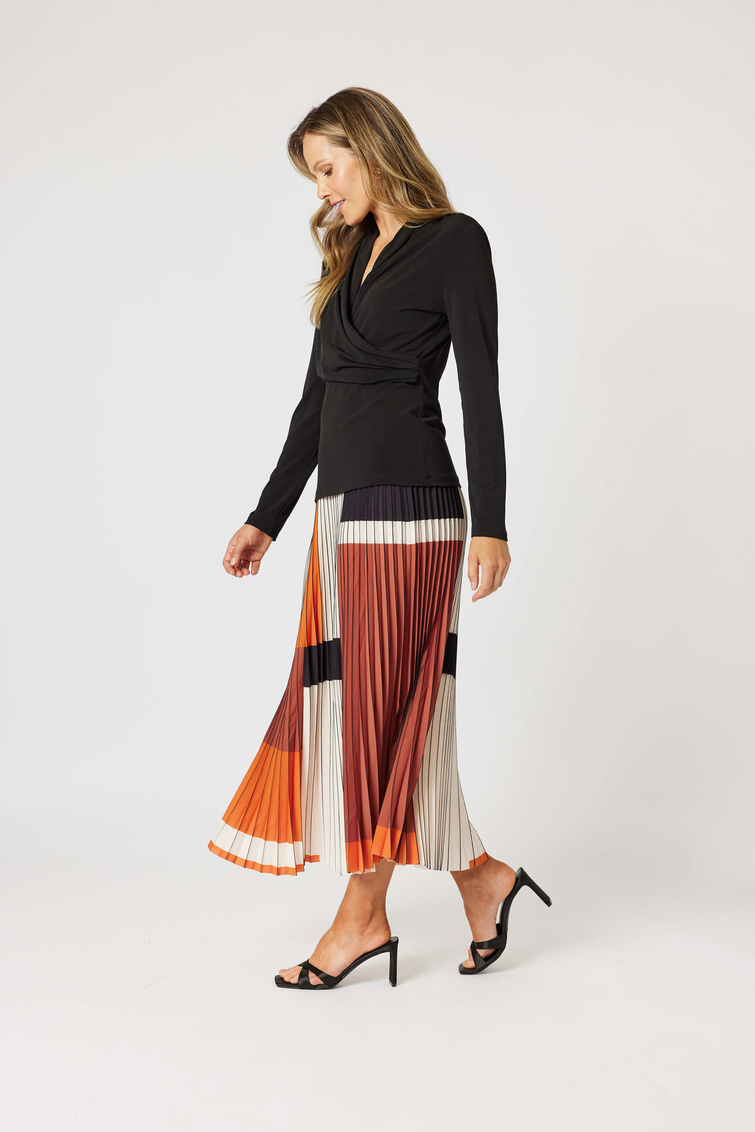 Vienna Pleat Skirt - Spice