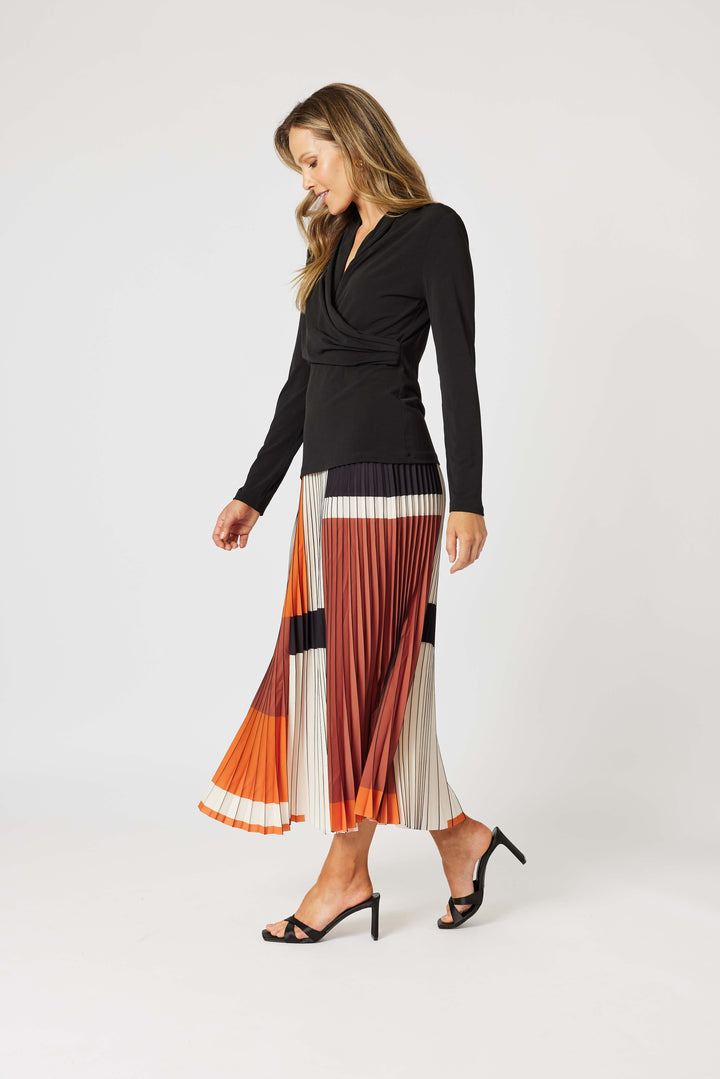 Vienna Pleat Skirt - Spice