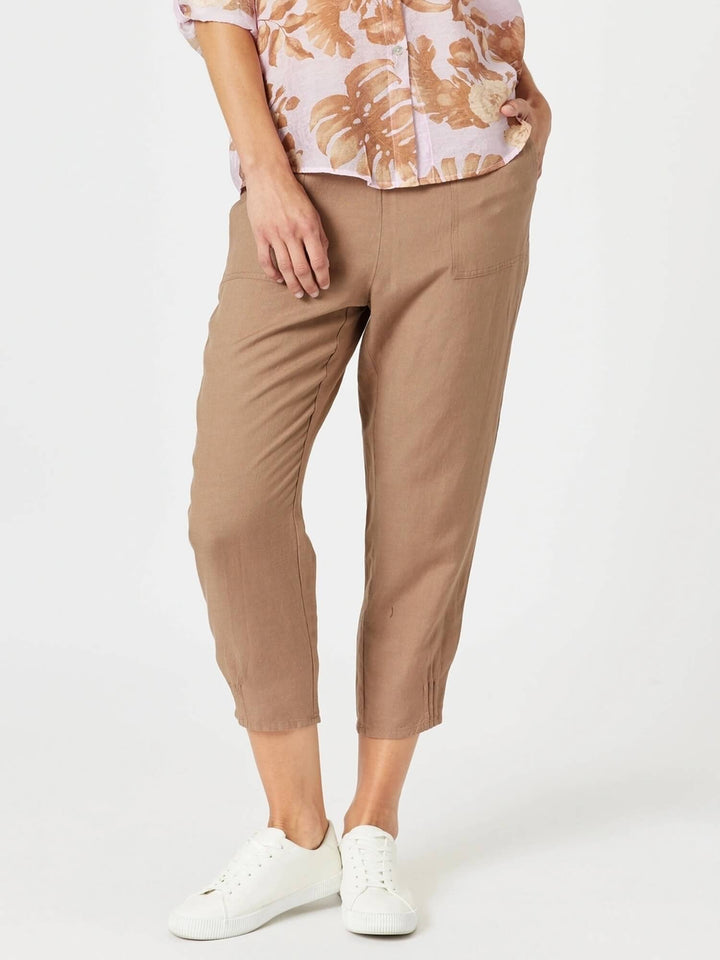 Lino Tapered Pant - Nutmeg